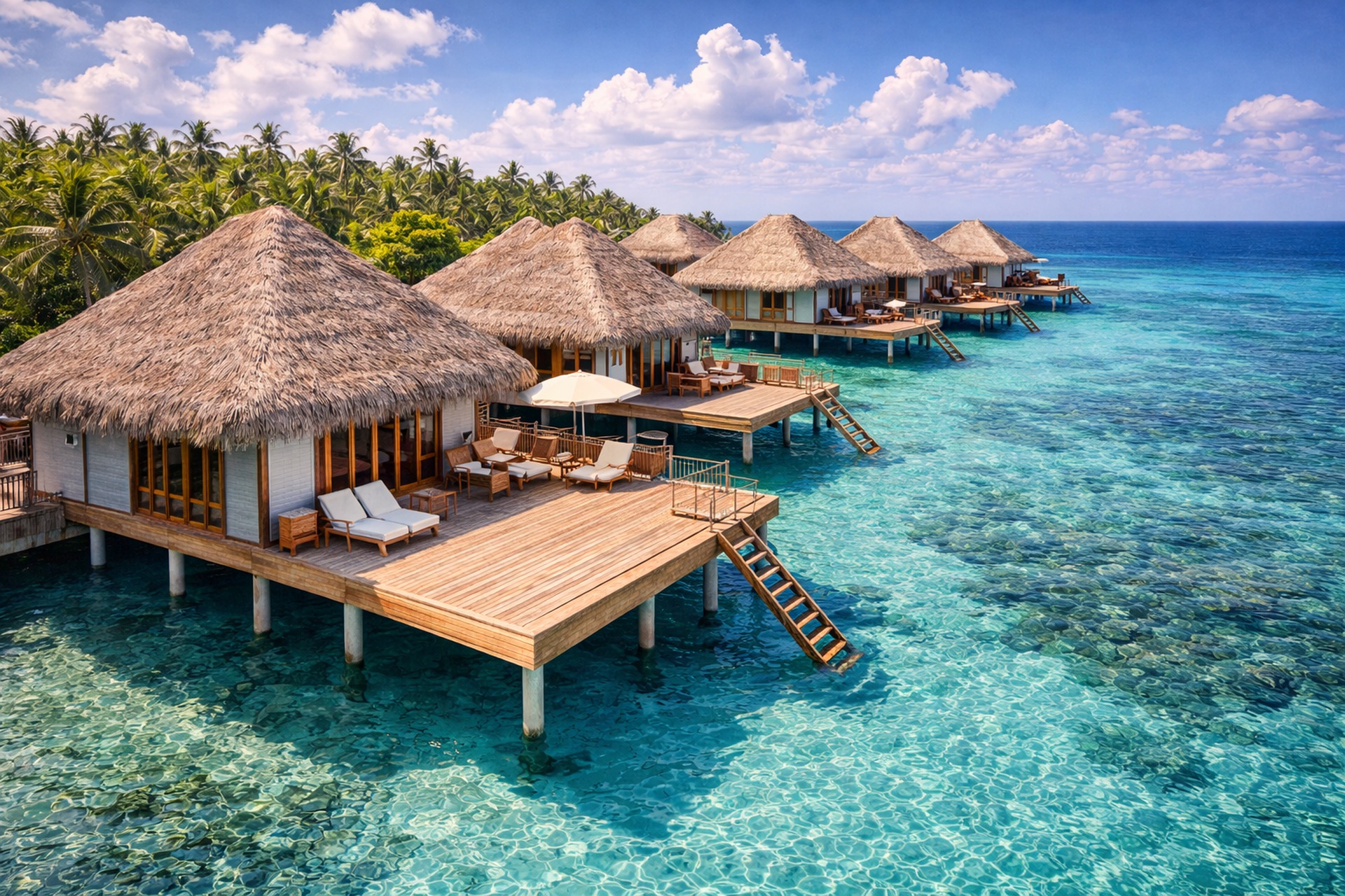 Overwater villas & lagoons
