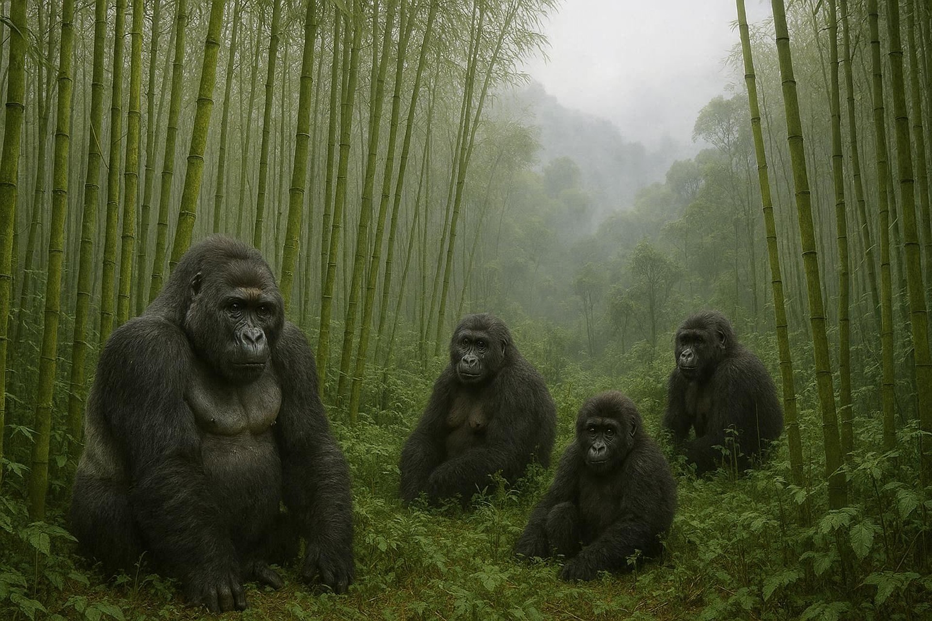 Volcanoes NP gorillas